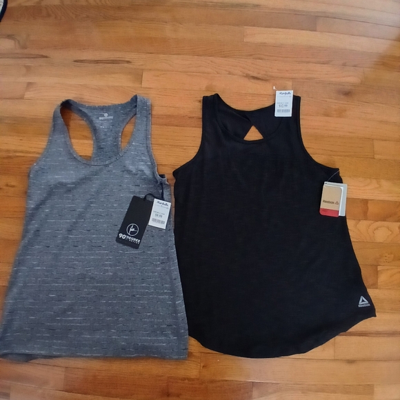 Reebok Women's Dual Pack Gray and Black Tank Tops - Picture 1 of 7